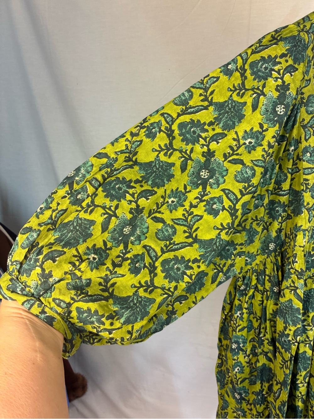 Natural Life Aimee Mini Tunic Dress - Blue Green Floral XL - Picture 3 of 9